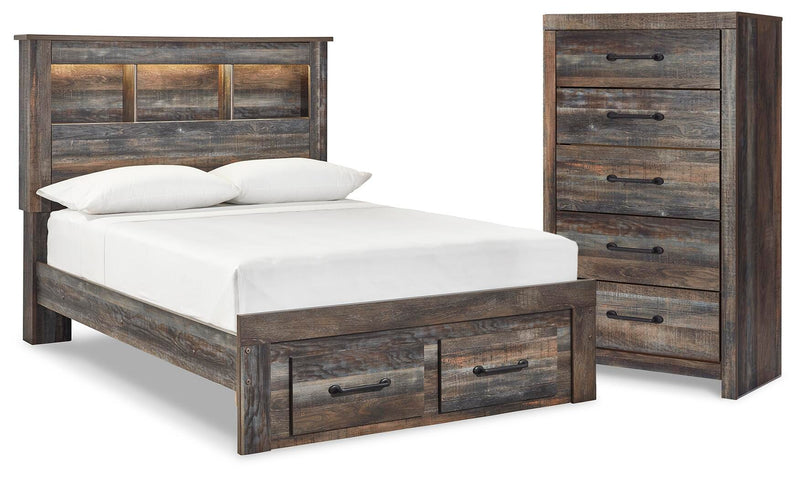 Drystan Full Bookcase Storage Bed and Chest - B211B115