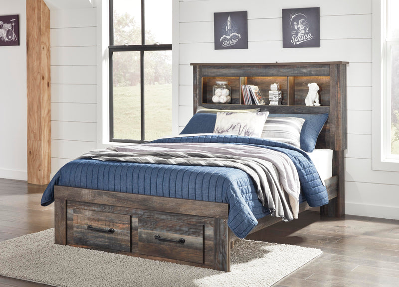Drystan Full Bookcase Storage Bed and Chest - B211B115