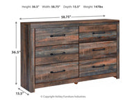 Drystan Full Panel Bed with 2 Storage Drawers with Dresser in Multi - PKG003439