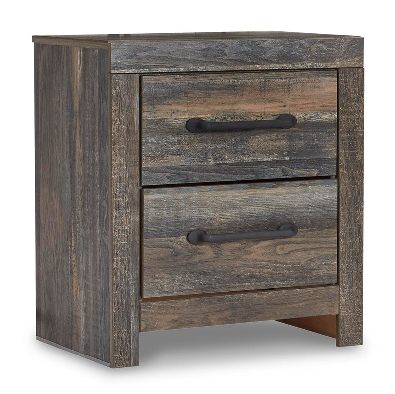 Drystan Full Panel Bed with 2 Storage Drawers with Mirrored Dresser, Chest and 2 Nightstands in Multi - PKG003444