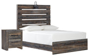 Drystan Full Panel Bed with Nightstand in Multi - PKG000707
