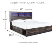 Drystan King Bookcase Bed with 2 Nightstands in Multi - PKG012190