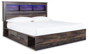 Drystan King Bookcase Bed with 2 Storage Drawers with Dresser in Multi - PKG003375