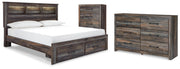 Drystan King Bookcase Storage Bed, Dresser and Chest - B211B116