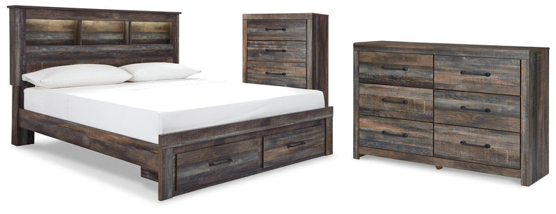 Drystan King Bookcase Storage Bed, Dresser and Chest - B211B116