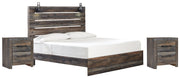 Drystan King Panel Bed with 2 Nightstands in Multi - PKG000713