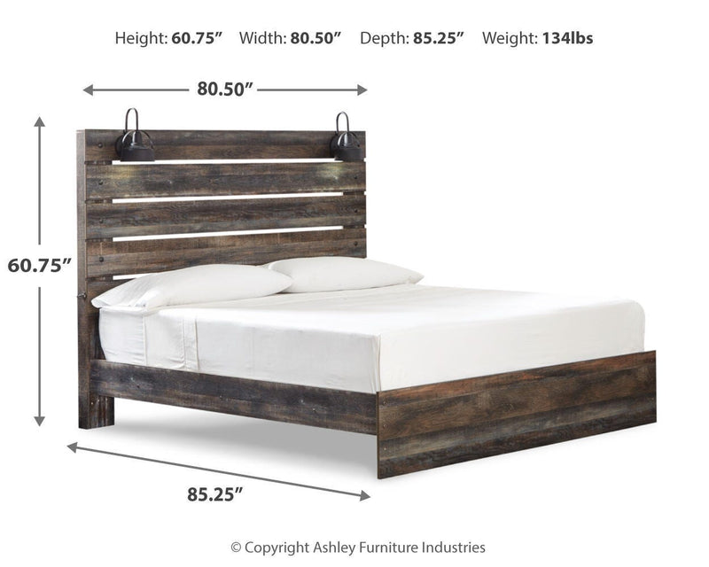 Drystan King Panel Bed with Dresser and Nightstand in Multi - PKG020438