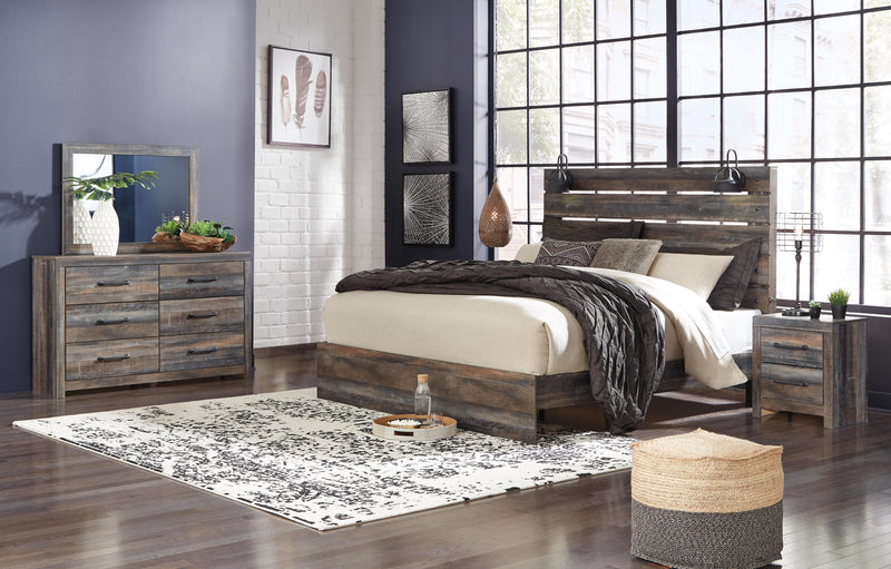 Drystan King Panel Bed with Dresser and Nightstand in Multi - PKG020438