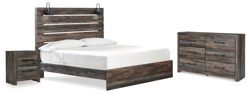 Drystan King Panel Bed with Dresser and Nightstand in Multi - PKG020438