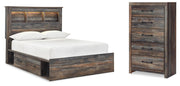 Drystan Multi Full Bookcase Storage Bed and Chest - B211B88