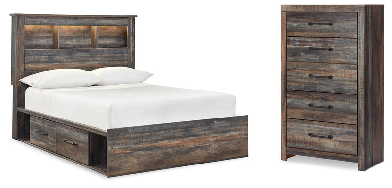 Drystan Multi Full Bookcase Storage Bed and Chest - B211B88