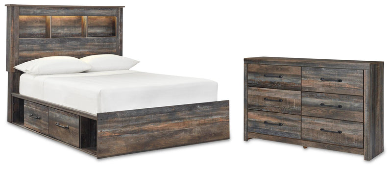 Drystan Multi Full Bookcase Storage Bed and Dresser - B211B100