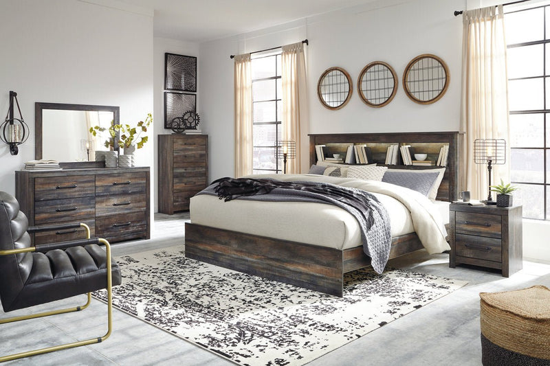 Drystan Multi King Panel Bookcase Bed - Gate FurnitureKing Bed