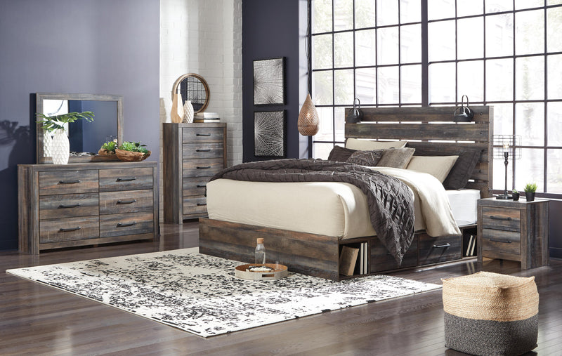 Drystan Multi King Panel Storage Bed and 2 Nightstands - B211B84