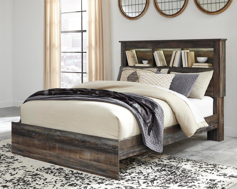 Drystan Multi Queen Bookcase Bed, Dresser and 2 Nightstands - B211B87