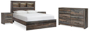 Drystan Multi Queen Bookcase Bed, Dresser and 2 Nightstands - B211B87