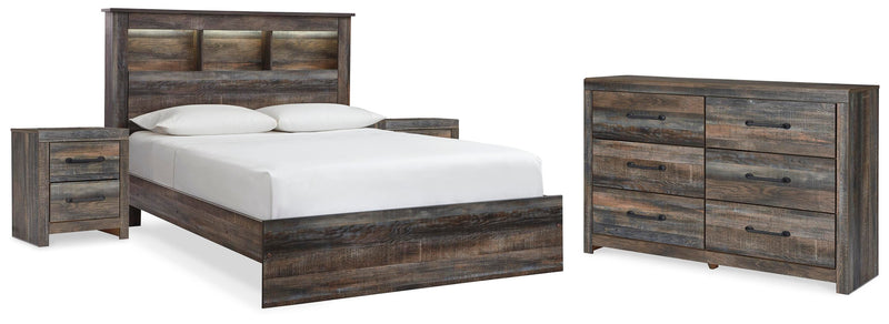 Drystan Multi Queen Bookcase Bed, Dresser and 2 Nightstands - B211B87