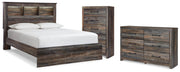 Drystan Multi Queen Bookcase Bed, Dresser and Chest - B211B105