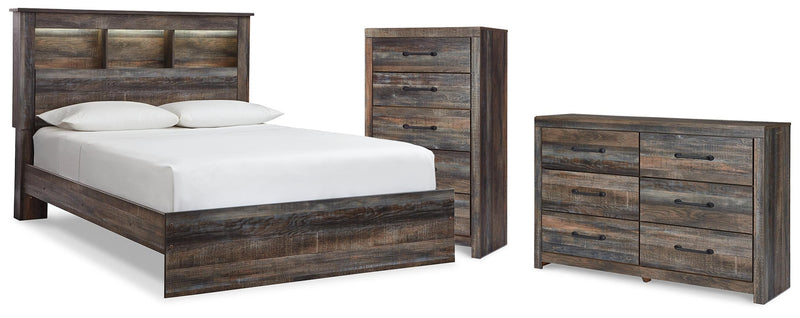 Drystan Multi Queen Bookcase Bed, Dresser and Chest - B211B105