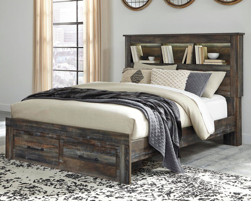 Drystan Multi Queen Bookcase Storage Bed, Chest and 2 Nightstands - B211B69