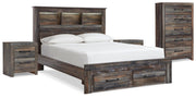 Drystan Multi Queen Bookcase Storage Bed, Chest and 2 Nightstands - B211B69