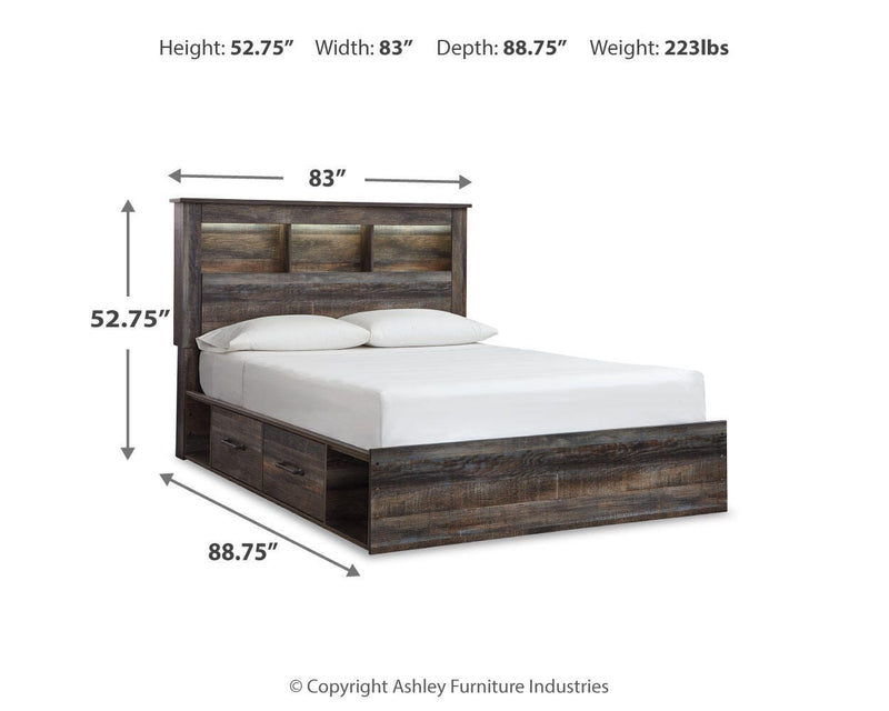 Drystan Multi Queen Bookcase Storage Bed, Dresser, Mirror and 2 Nightstands - B211B19