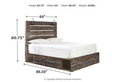 Drystan Multi Queen Panel Bed with 2 Storage Drawers - Gate FurnitureQueen Bed