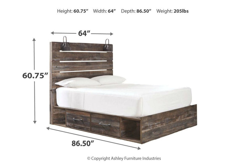 Drystan Multi Queen Panel Bed with 2 Storage Drawers - Gate FurnitureQueen Bed