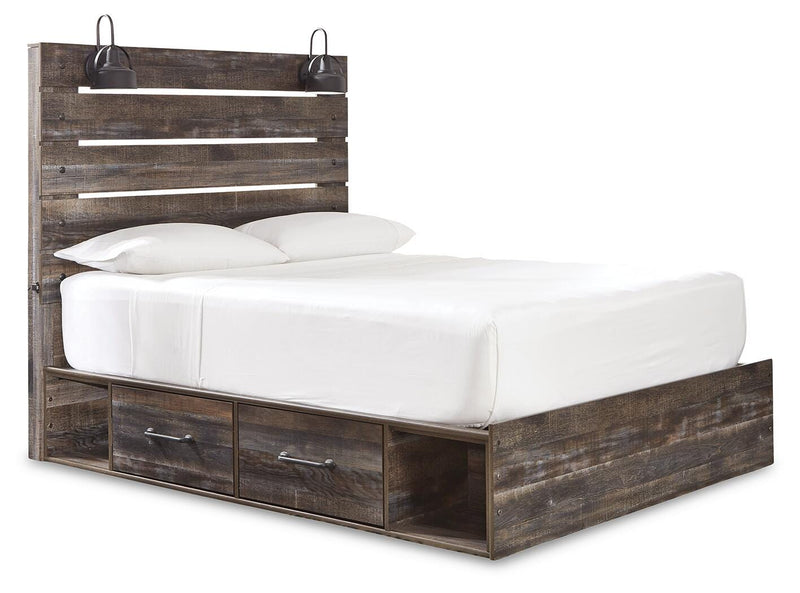 Drystan Multi Queen Panel Storage Bed and 2 Nightstands - B211B89
