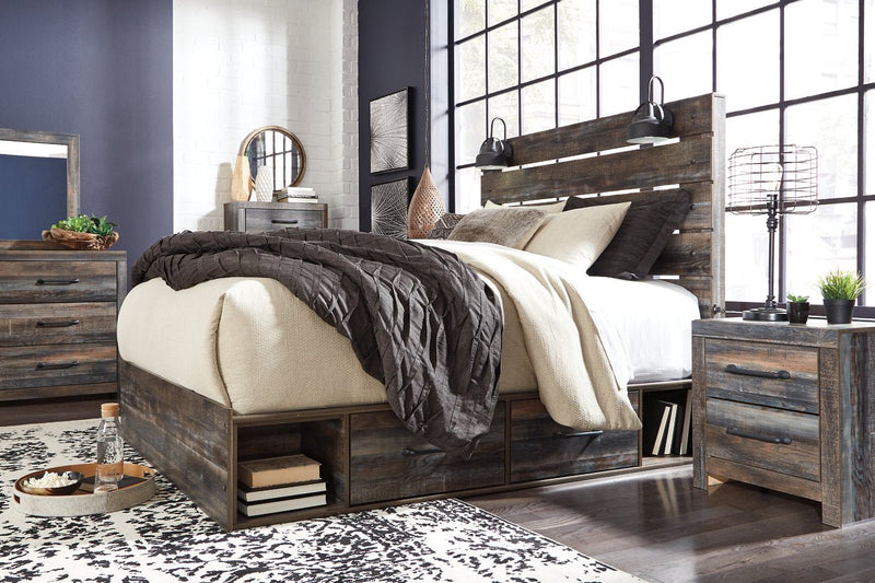Drystan Multi Queen Platform Bed with 4 Storage Drawers - Gate FurnitureQueen Bed