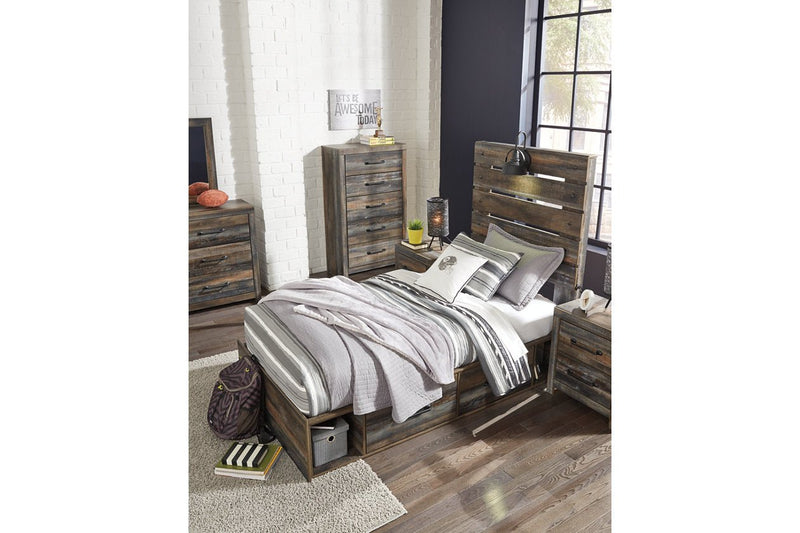 Drystan Multi Twin Panel Bed with 2 Storage Drawers - Gate FurnitureTwin Bed