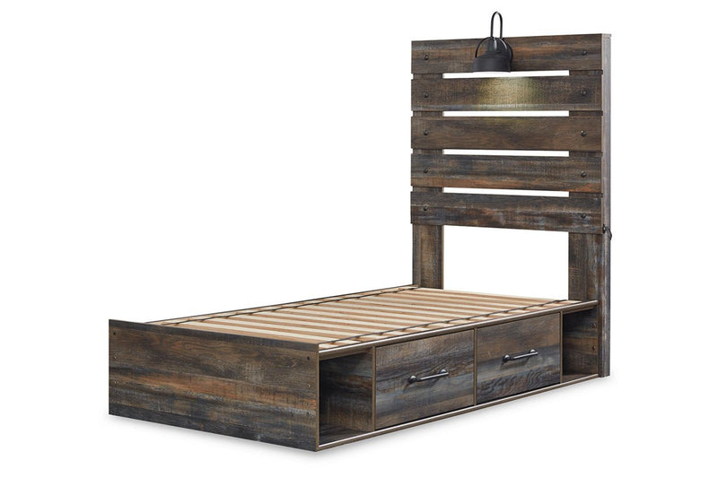 Drystan Multi Twin Panel Bed with 2 Storage Drawers - Gate FurnitureTwin Bed