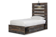 Drystan Multi Twin Panel Bed with 4 Storage Drawers - Gate FurnitureTwin Bed
