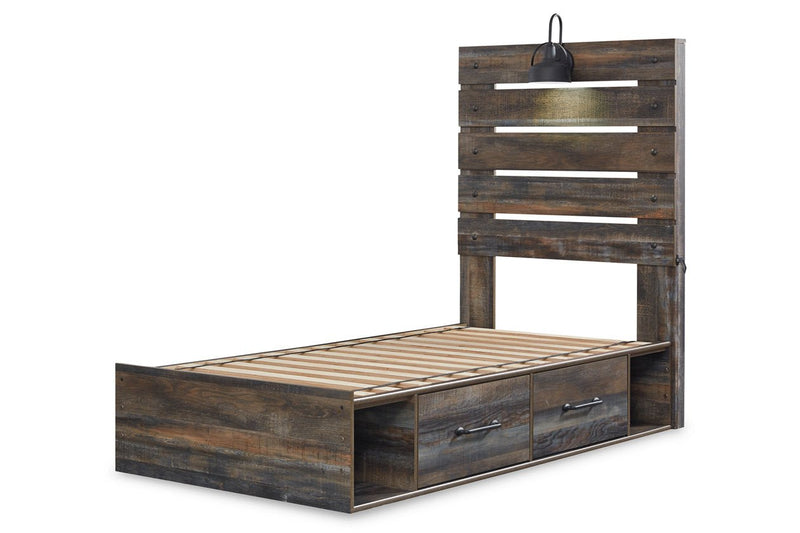 Drystan Multi Twin Panel Bed with 4 Storage Drawers - Gate FurnitureTwin Bed