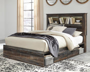 Drystan Queen Bookcase Bed with 2 Storage Drawers and Dresser in Multi - PKG003210