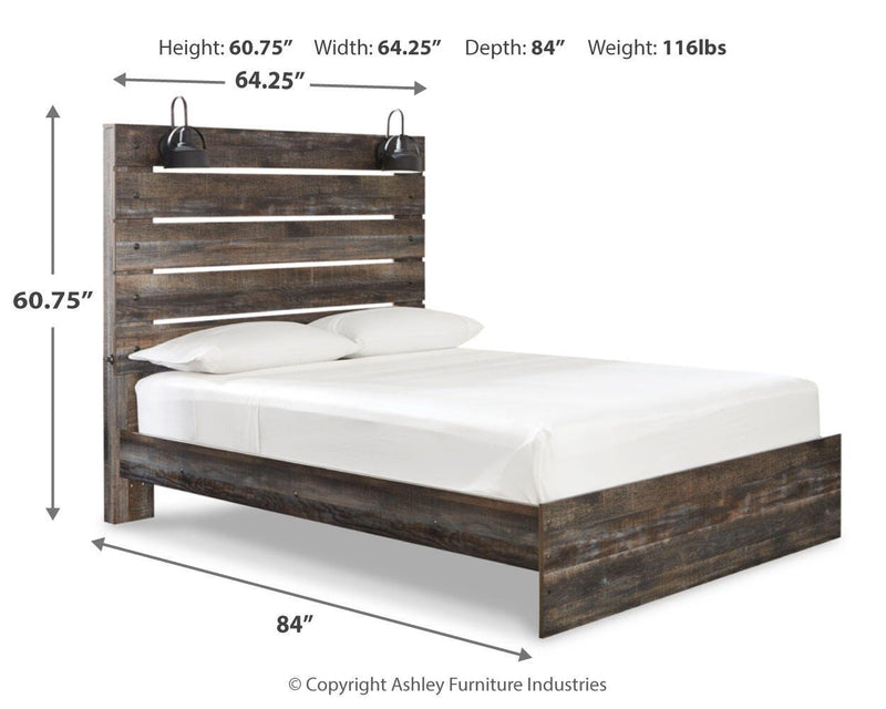Drystan Queen Panel Bed, 2 Dressers, Mirror and 2 Nightstands - B211B118