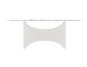DT2002C - 78 X 39 X 29 - SILVER STAINLESS STEEL + MARBLE  DINING TABLE - 210000007341