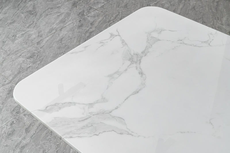 DT2006 80 X 40 X 30 -STAINLESS STEEL + MARBLE  DINING TABLE - 210000007465