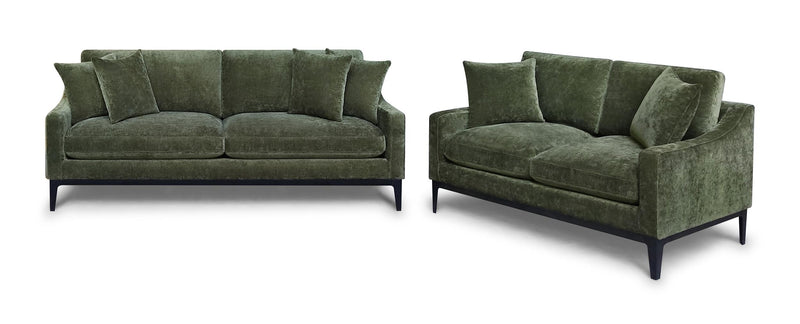 Duarte 2-Piece Sofa and Loveseat Set with Reversible Cushions Dark Moss - 511384-S2
