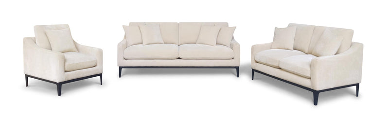 Duarte 3-Piece Sofa Loveseat and Chair Set with Reversible Cushions Latte - 511381-S3