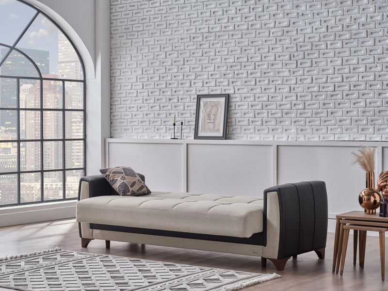 Dublin Boss Cream 3-Seat Sleeper Sofa from Bellona - Luna Furniture