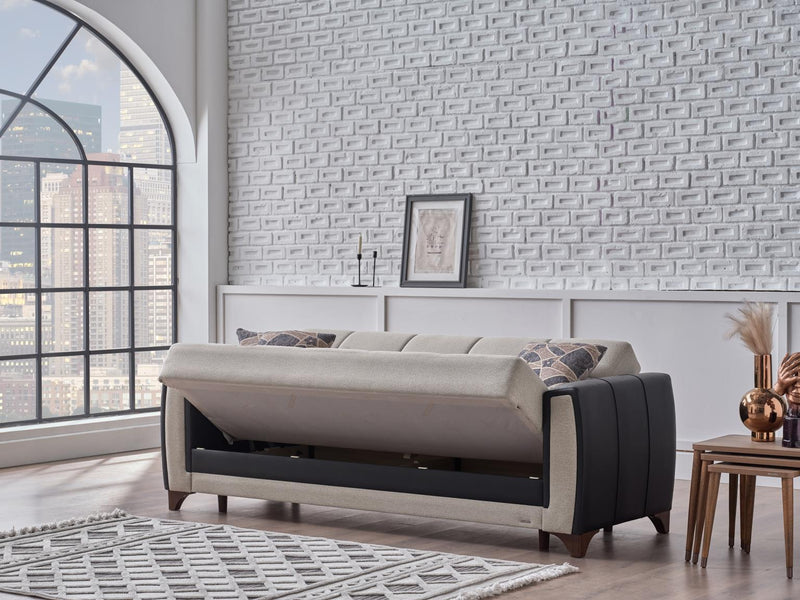 Dublin Boss Cream 3-Seat Sleeper Sofa from Bellona - Luna Furniture