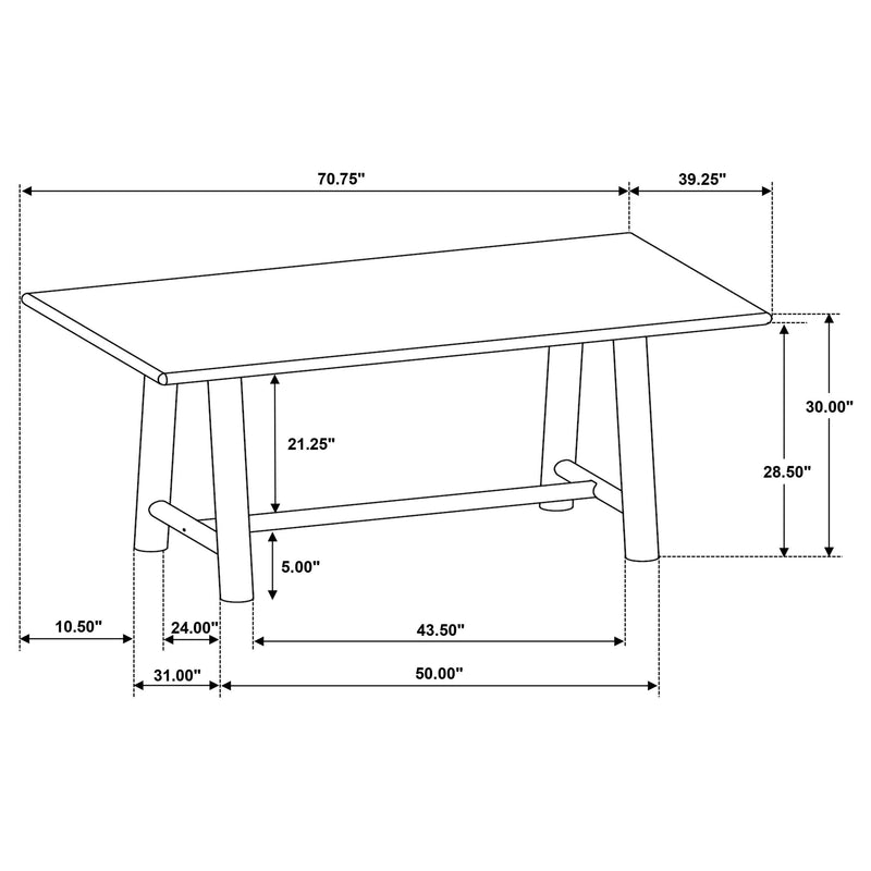 Duncan 7-piece Rectangular Wood Dining Table Set Washed Oak - 193651-S7