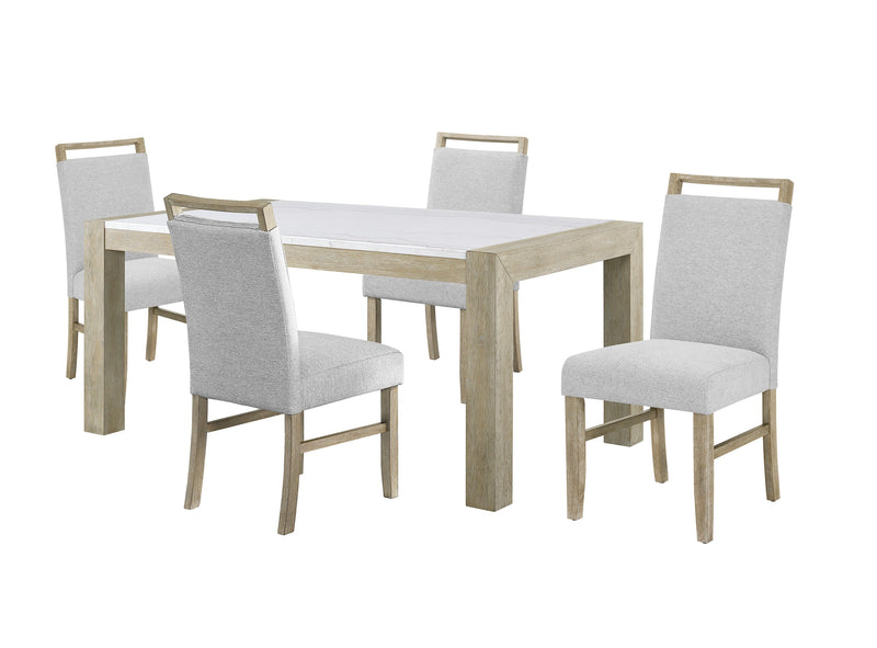 Dune Light Gray Genuine Marble Dining Set - Gate FurnitureDining Room Set