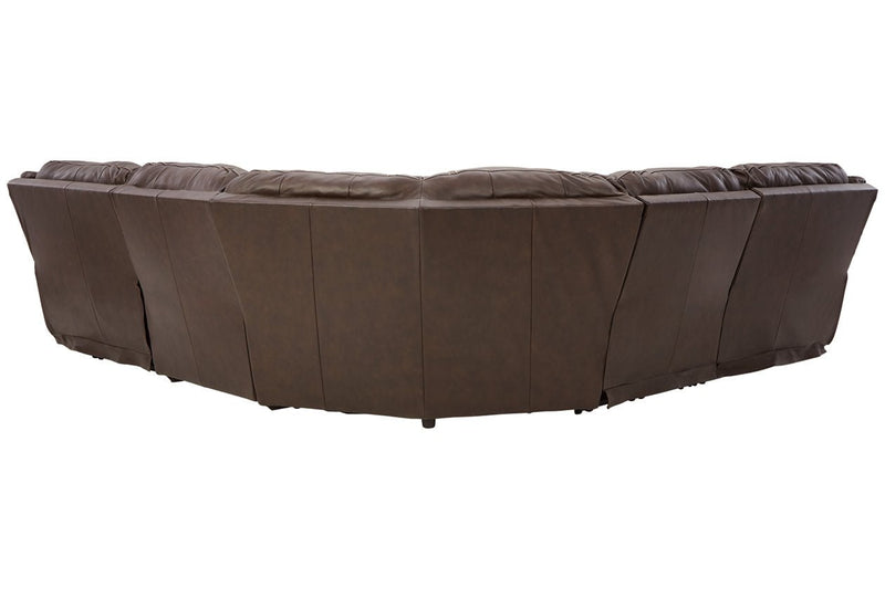 Dunleith Chocolate 5 - Piece Power Reclining Sectional - Gate FurniturePower Reclining Sectional