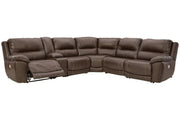 Dunleith Chocolate 6 - Piece Power Reclining Sectional - Gate FurniturePower Reclining Sectional