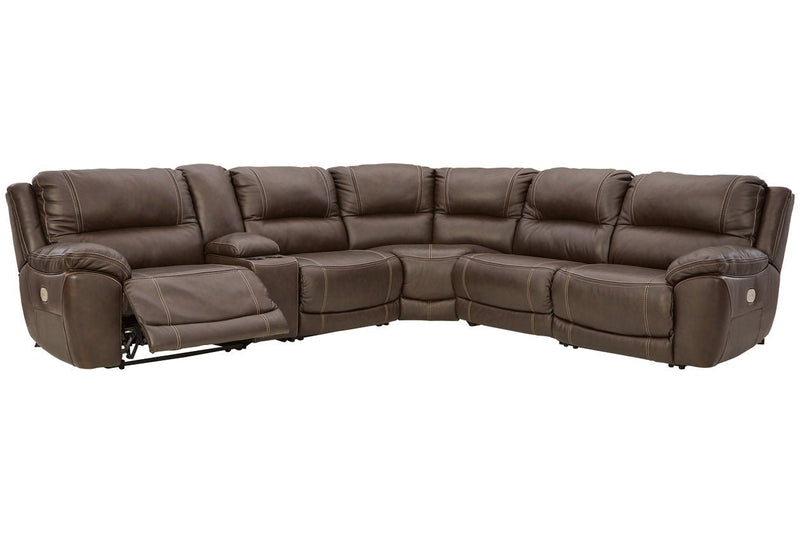 Dunleith Chocolate 6 - Piece Power Reclining Sectional - Gate FurniturePower Reclining Sectional