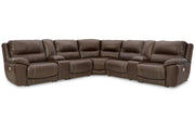 Dunleith Chocolate 7 - Piece Power Reclining Sectional - Gate FurniturePower Reclining Sectional