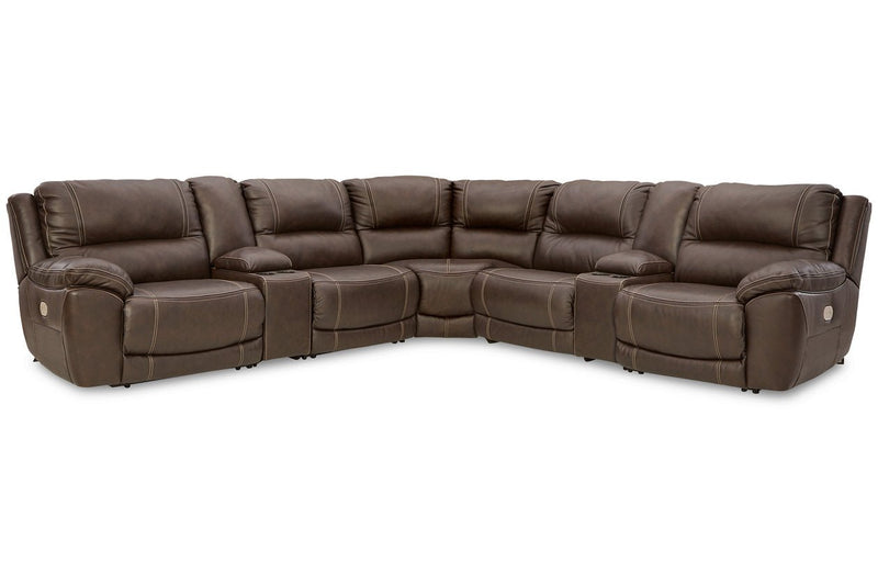 Dunleith Chocolate 7 - Piece Power Reclining Sectional - Gate FurniturePower Reclining Sectional