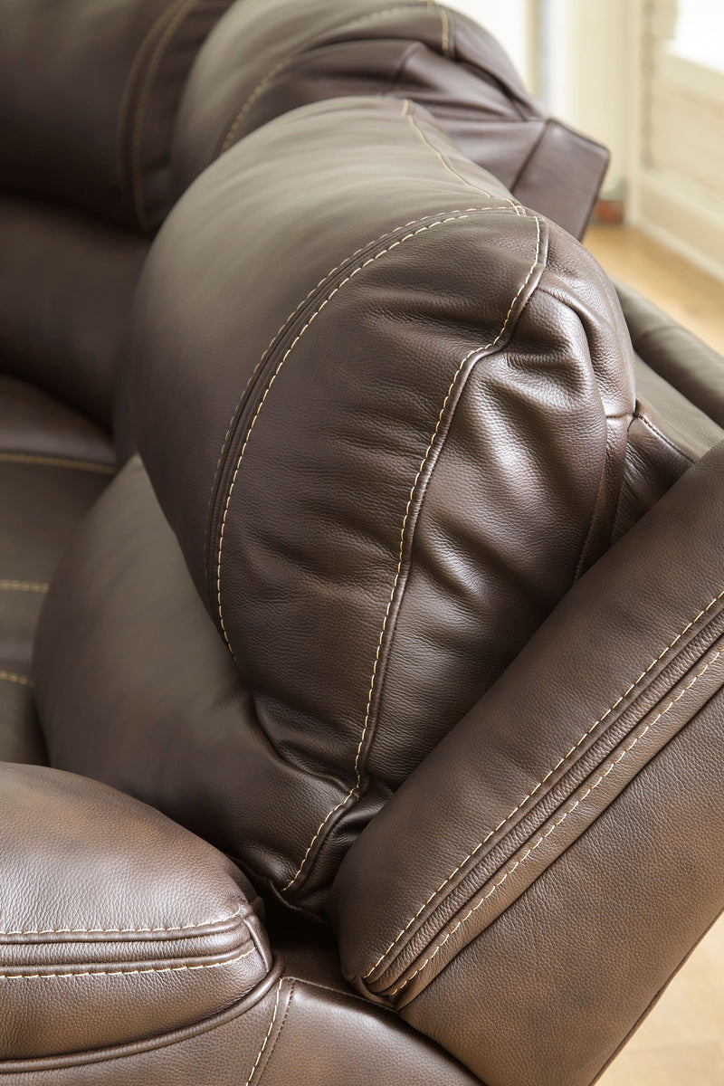 Dunleith Chocolate Power Recliner 5pc Sectionals - Gate FurnitureReclining Sectional